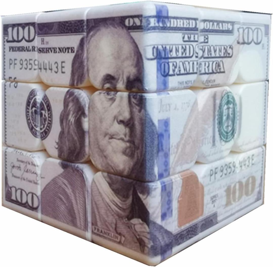 Cuberspeed Hundred Dollar Cube 3x3 Magic Cube US Dollar Bill Speed Cube Puzzle Toy