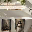 Christmas Kitchen Towels, Winter Xmas Holiday Dish Tea Towels for Kitchen Decor, Rustic Christmas Snowman Xmas Tree Decorative Hand Towels for Bathroom, 16x24 Inch Set of 2