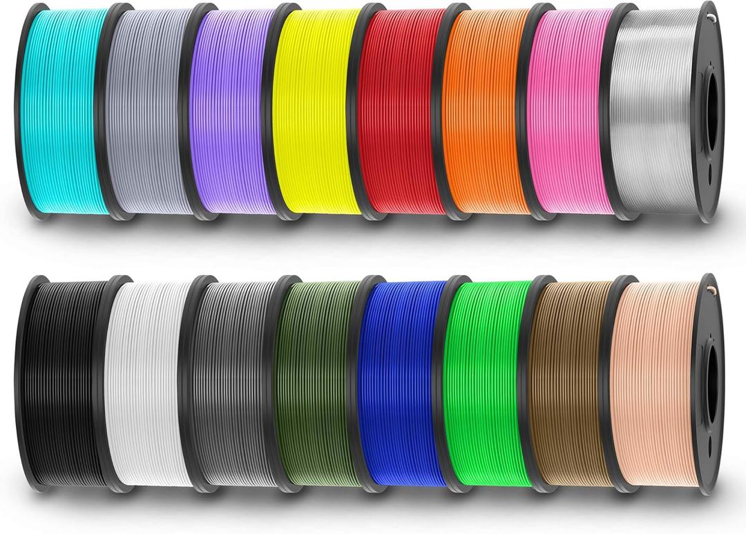 PETG 3D Printer Filament Bundle - Strong Toughness, 250g x 16 Pack