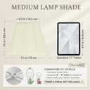 Cream Bell Lamp Shades Set of 2, 6.7" x 13" x 10" Fabric Replacement Lampshades for Table Lamps, Spider Fitter Lamp Shades for Home Decoration in Living Room, Bedroom, Easy Assembly Required