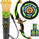 JOYIN Kids Bow and Arrow Set with LED Flash Lights, Outdoor Archery Set Toy Gift for Boys and Girls Ages 6-12 with Suction Cup Arrows, Target & Arrow Case, Great Birthday Gift for Kids/Children (Green)