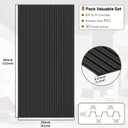 RITOLLO 8-Pack PVC Slat Wall Panels for Interior Wall Decor, 24x48in 3D Fluted Panels, 2x4 FT Cuttable Drop Ceiling Tiles for Bathroom, Studio and TV Background, Water-Proof & Renter-Friendly(Black), 2448in