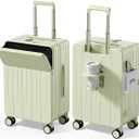 Top Opening PC Hard Shell Suitcase, 20-inch International Carry On Luggage with Front Pocket, TSA Lock, 360 Spinner Wheels, Lightweight - Ideal for Business (Mint Green, Carry-On 20-Inch)