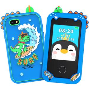 Phone for Kids, Kids Smart Phone for 3-8 Boys Toy, Pretend Play Toddler Phone with Camera & Games, Touchscreen Learning Educational Toy, Christmas Birthday Gift for 3 4 5 6 7 8 Year Old Boys (Blue)