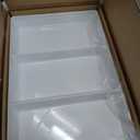 US Acrylic Avant White Plastic Divided Serving Trays (Set of 3) 15 x 10 | Large Reusable 3-Section Party Platters | Serve Appetizers, Fruit, Veggies, & Desserts | BPA-Free & Made in USA