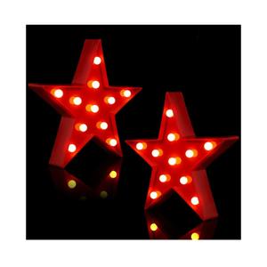 Tarpop 2 Pcs Star Plastic Night Light Battery Operated LED Marquee Light Star Sign Room Wall Lamp for Movie Night Supplies Carpet Party Decorations Christmas Theater(Red)