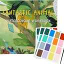 CuppaClip Coloring Book for Adults Kids Fantastic Animal Coloring Book Relaxation & Education Art Activity Hardcover Art Painting Workbook (with Paper Paint)