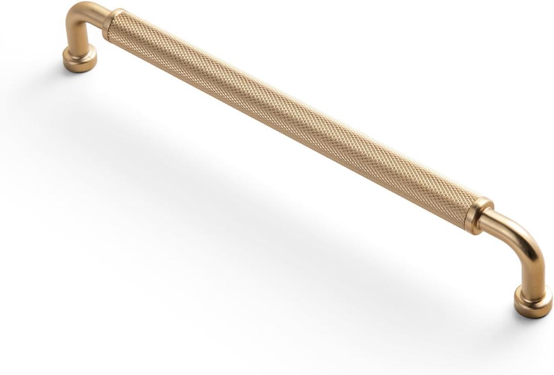 Goo-Ki 6 Pack 7 9/16 Inch Champagne Bronze Knurled Cabinet Pull Handle  Textured Non-Slip Grip, Classic Modern Design for Kitchen Cabinets & Furniture Drawers