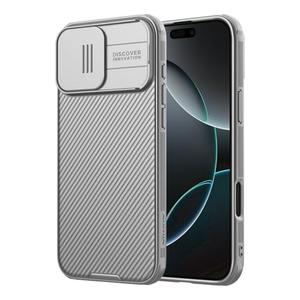 Nillkin for iPhone 16 Pro Case with Slide Camera Cover, [Upgraded Camera Lens Protection] Slim Shockproof Protective Phone Case for iPhone 16 Pro 6.3 inch, Gray Titanium