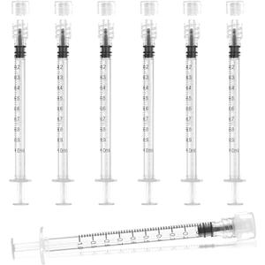 1ml Syringes Without Needle, 20Pack Plastic Syringe With Cap for Liquid, Measuring, Ink Refilling, Oil, Liquids Glue Applicator, Individually Sealed