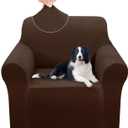 U-NICE HOME Velvet Chair Sofa Covers Stretch Couch Cover Furniture Protector Sofa Slipcover for Dogs (Chair, Chocolate)