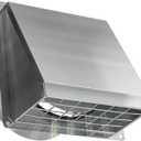 Hon&Guan Dryer Vent Cover Outside 6 Inch Wall Vent with Removable Mesh -304 Stainless Steel Exhaust Vent Cover Rubber Cushioned Non Return Flap, Sliver 6in [Neck Size:5.74/Inner:5.67in]