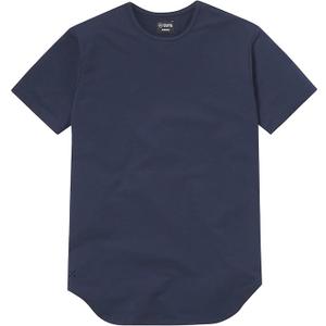 Cuts Clothing Men's Premium AO Crew Neck Casual Short Sleeve T-Shirt | Classic Elongated Hem | PYCA Pro Soft Fabric Pacific Blue XX-Large