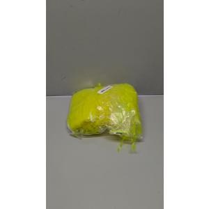 Mega-L Glow in The Dark Party Supplies, 2 Pack Neon Party Decorations 6.6 x 6.6 ft Fluorescent Macaron Yellow Tinsel Foil Fringe Curtains, Photo Booth Prop Backdrop Streamer, Blacklight Decorations