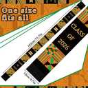 2 x Kente Graduation Stole Class of 2026 African Kente Sash Black Celebrate Culture with The African Graduation Stole