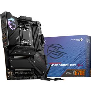 MSI MPG X670E Carbon WiFi Gaming Motherboard (AMD Ryzen 9000/8000/7000 Series Processors, AM5, DDR5, PCIe 5.0, SATA 6Gb/s, M.2, USB 3.2 Gen 2, Wi-Fi 6E, Bluetooth 5.3, LAN 2.5Gbps, HDMI/DP, ATX)