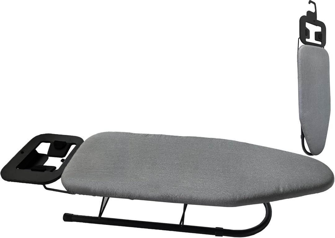 Lofekea Tabletop Ironing Board with Iron Rest, Compact and Small Ironing Board with Cotton Cover, Lightweight, Easily Foldable and No-Slip Legs, Perfect for Dorms and Small Spaces, 12 x 30", Gray