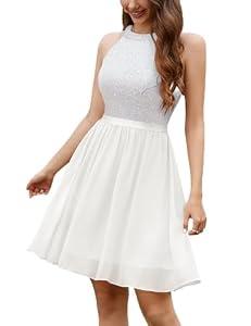 Dressystar Women's Sparkly Sequin Short Homecoming Dress White XL