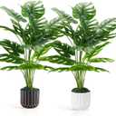 Der Rose 2Packs 28'' Fake Plants Tall Artificial Monstera Faux Plants Indoor for Living Room Home House Decor