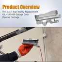 41A3489 Garage Door Opener Carriage, Complete Chain Drive Trolley Assembly Replacement Parts, Fits Liftmaster, Chamberlain, Sears Craftsman Garage Door Openers That utilize a T-Rail Assembly, Silver