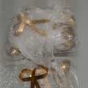 Daifunli 24 Pcs Gold Metal Christmas Bow Ornaments for Christmas Tree Garland Wreath Bulk Bow with Clip Ornament Vintage Indoor Outdoor Home Xmas Party Decorations, 4 x 5 Inches