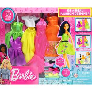 Barbie Be a Real Fashion Designer Neon Edition  DIY Dress-Up Craft Kit with Neon Fabrics & Accessories  Design Custom Outfits for Barbie Dolls  Gift for Creative Girls Ages 6+