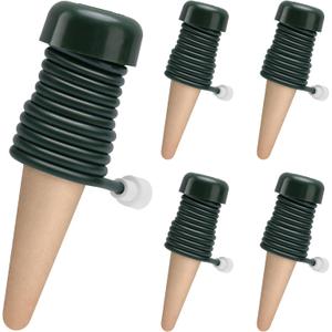 BYDOLL Plant Self-Watering Stakes Automatic Watering Terracotta Spikes for Indoor Outdoor Plants,Houseplant Insert Devices for Vacation use,Bonsai Drip Irrigation System (5 Pack) (Standard)