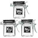 Airtight Glass Herb Stash Jar Set of 3 - Weed, Nugs, and Kush, 1.5oz, 2.5 Inches