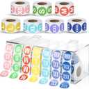 3500 Pieces Size Stickers Labels Holder Labels Organizer Acrylic Sticker Roll Dispenser Tshirt Size Stickers for Clothing T Shirts Retail 7 Size, XS S M L XL 2XL 2XL (Color)