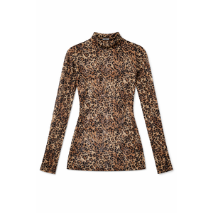 FREE KISSES Cheeta Print Sheer Mesh Sleeveless Top, Size: Medium