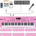 Hricane Piano Keyboard, 61 Keys Beginner Electronic Keyboard Portable Digital Music Keyboard, Early Education Music Instrument with Microphone & Music Sheet Stand