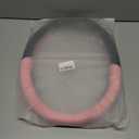 INEBIZ Universal Car Steering Wheel Cover Microfiber Leather Viscose Multi-Element Stitching (Black&Pink, D)