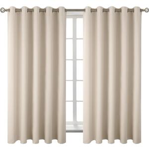 BGment Blackout Curtains - Grommet Thermal Insulated Room Darkening Bedroom and Living Room Curtains, Set of 2 Panels (70 x 63 Inch, Champagne)