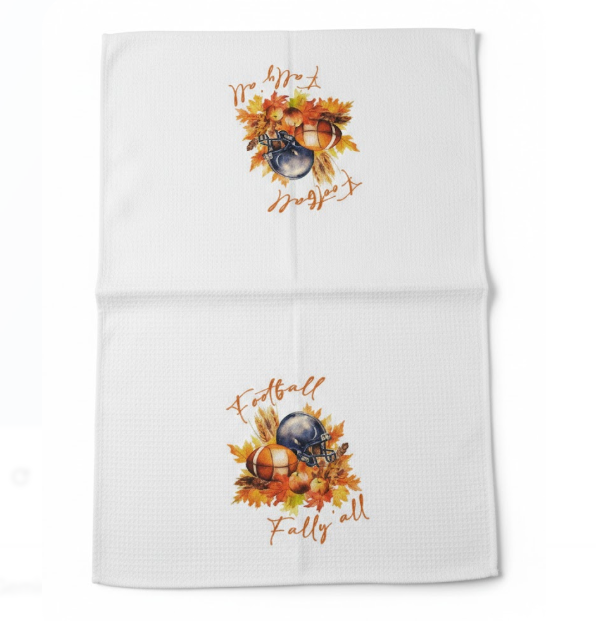 fZSZSD Fall Maple Leaf Football Kitchen Towels, Football Lovers Gifts Dish Towel for Kitchen 16x24 inch