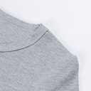 GEMBERA Womens Ribbed Long Sleeve Crewneck Casual Slim Basic Shirts Fitted Knit Tops (Gray), Medium