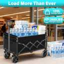 Wagons Carts Foldable, Collapsible Wagon with Wheels Foldable Wagon for Groceries,Picnic,Beach,Camping, Small Hauls, Apartment Moving Storage, Portable Utility Folding Wagon Cart, 360lbs,Jet Black