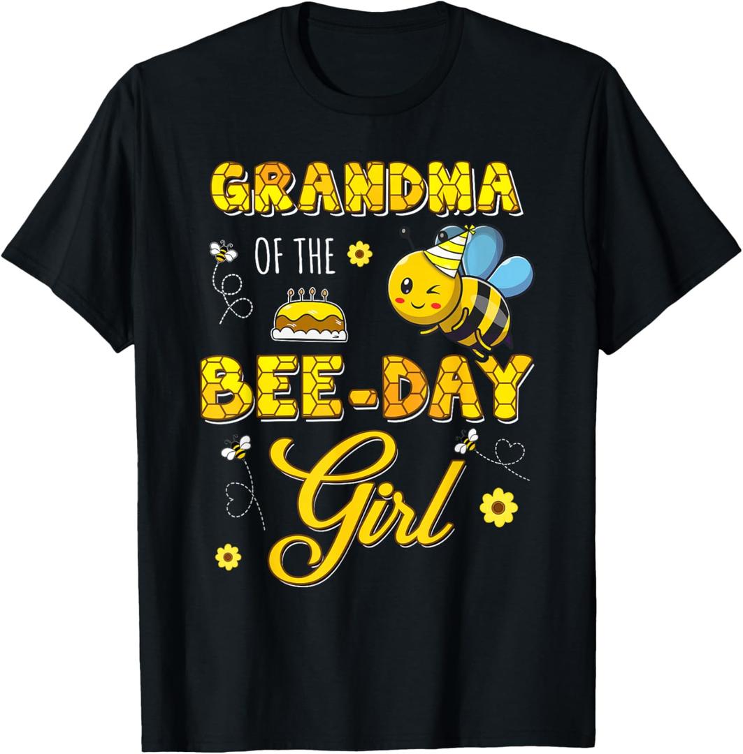 Grandma Of The Bee-Day Girl Hive Birthday Party Matching T-Shirt, Size XXL