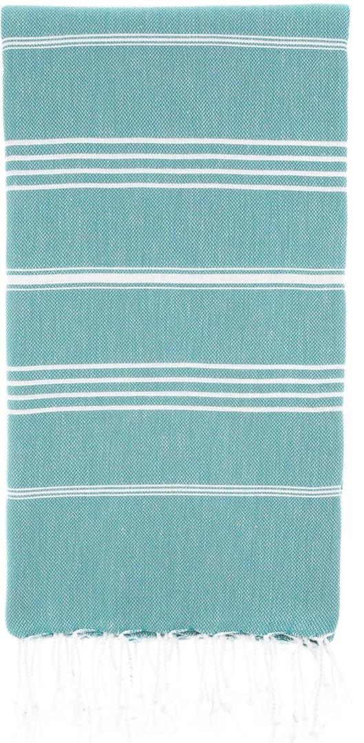 Cacala Lightweight and Thin Turkish Beach Towel 100% Cotton Sand-Free and Quick-Drying Goodness Perfect as an Extra Large Travel Towel, Beach Accessory, or Gift for Beach Lovers, 37 x 70 (Aqua)