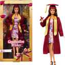 Barbie Signature Graduation Wishes Fashion Doll with Burgundy Robe & Tassel Cap, Collectible Toy in Giftable Packaging