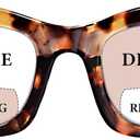 Bifocal Reading Glasses for Women Oversized Square Frame Clear Top Bifocal Readers for Women Blue Light Blocking Computer Readers with Spring Hinges (Brown Tortoise, 3.0)