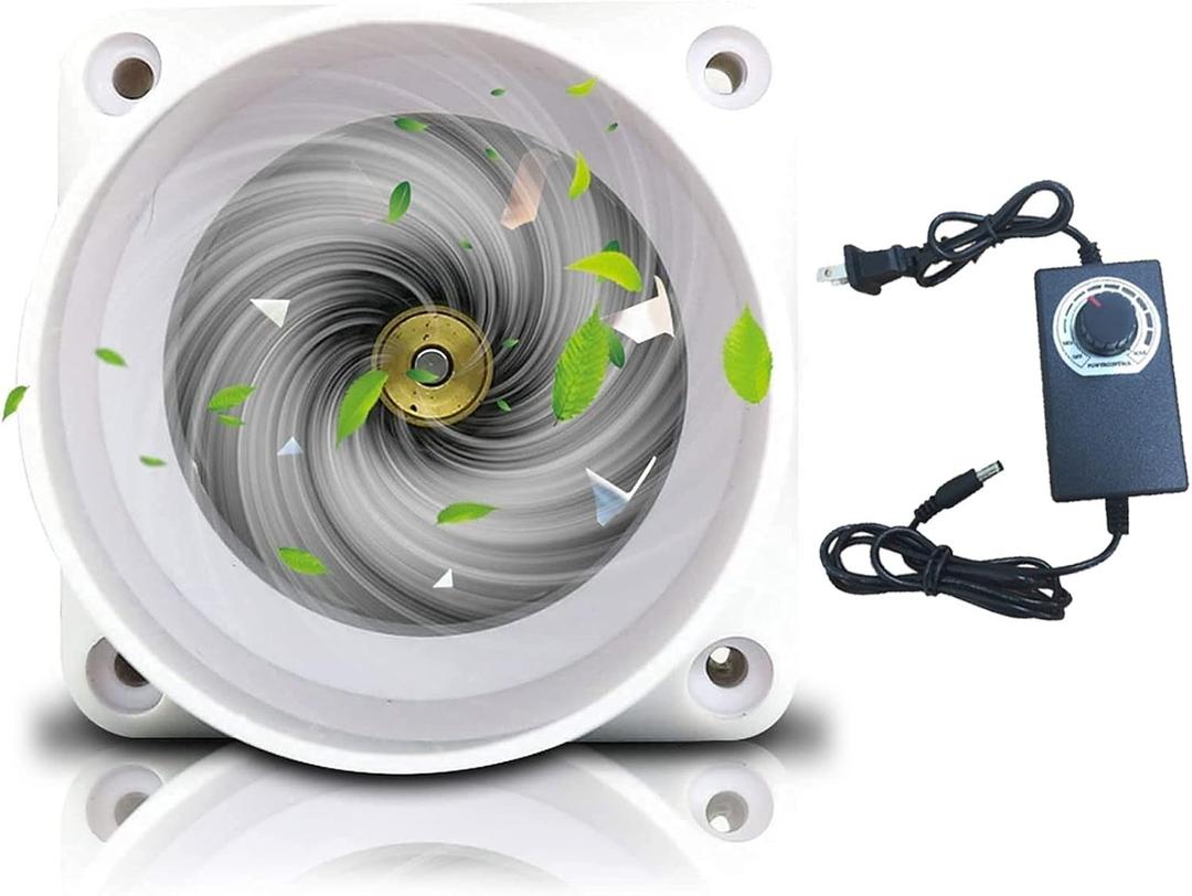 Inline Duct Fan 2 Inch 50mm Ventilation Exhaust Booster 62 CFM Quiet Fan Filter Duct Kit 6W 12V Intake Fume Extractor Blower for Attic Kitchen Grow Tent (2 inch/50mm, Adjustable Speed)