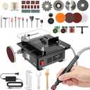 M-T Mini Table Saw for Crafts, 7-Speed Portable Desktop Hobby Saw with 4 Blades, Precision Electric Craft Saw for DIY Model Wood PCB Acrylic Cutting, Grinding & Drilling (Max 0.59")