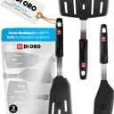 DI ORO Spatulas for Kitchen Use - 600F Heat-Resistant Silicone - Turner Spatula Set for Cooking - BPA Free Wide Pancake Spatulas - Egg Flippers for Nonstick Cookware Safe (3pc)