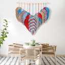 Amestrina Boho Tapestry for Bedroom, Boho Wall Decor for Bedroom, Large Wall Art for Living Room, Macrame Wall HangingWall Tapestry for Living Room (Red)