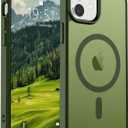 SUPFINE Magnetic for iPhone 12 Mini Case & iPhone 13 Mini Case (Compatible with MagSafe) (Military Grade Drop Protection) Slim Translucent Matte Shockproof Phone Cover,Cangling Green