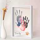 Family Handprint Kit for 5,DIY Craft Family Memories Keepsake Art Baby Newborn Hand and Footprint Wooden Frame for Home Decor Family Gifts Set(5 Sheets with 8 Colors)