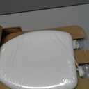 Mayfair Padded Toilet Seat, Cushioned Soft Vinyl over Wood Core Seat, Secure Hinges, Easy Clean, Made in USA, Elongated, White