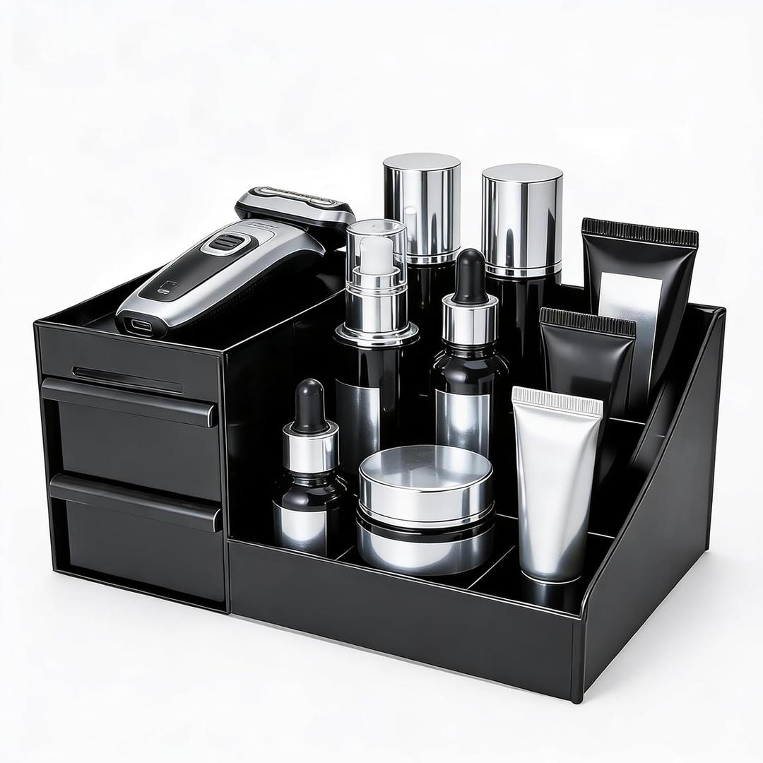 Cologne Organizer for Men | Cologne Stand Holder with Storage Shelf for Bathroom Countertop, Vanity, Layer Bedroom Perfume Organizer | Essentials for Mens | Gifts for Men | Mens Valentines Day Gifts