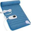 Electric Heating Pads,Heating Pad for Back,Shoulder,Hot Pad for Neck and Arms,Abdomen,Legs,Knee,Moist Heated Pad for Women Men,Auto Shut Off(Blue, 12''×24'')