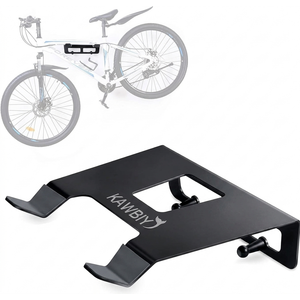 KAWBIYJ Bike Wall Mount With Shelf, Heavy-Duty Adjustable Bike Hanger, Multifunctional Wall Mount, Hold Up To 66lbs for Storage of Road, Hybrid Bikes in Garage, Home, Father Husband Birthday Gifts (White)